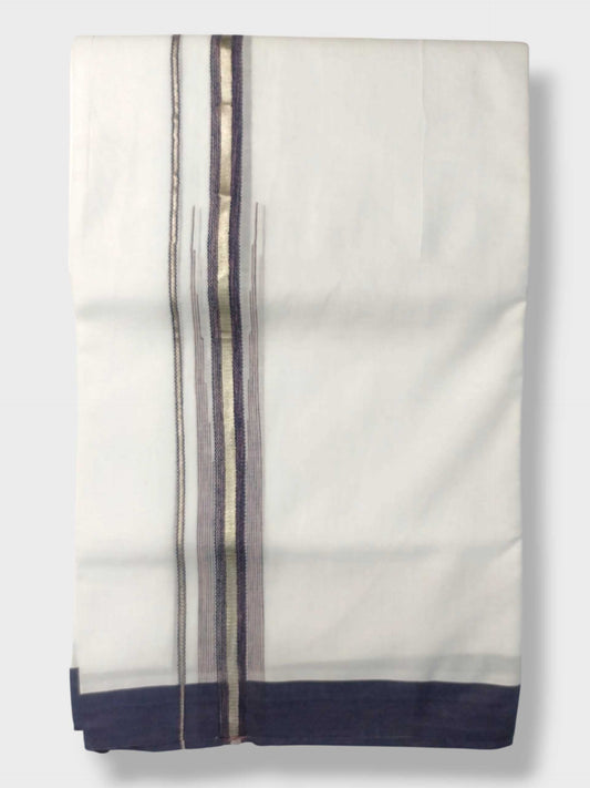 Pure White Cotton Men's Double Dhoti