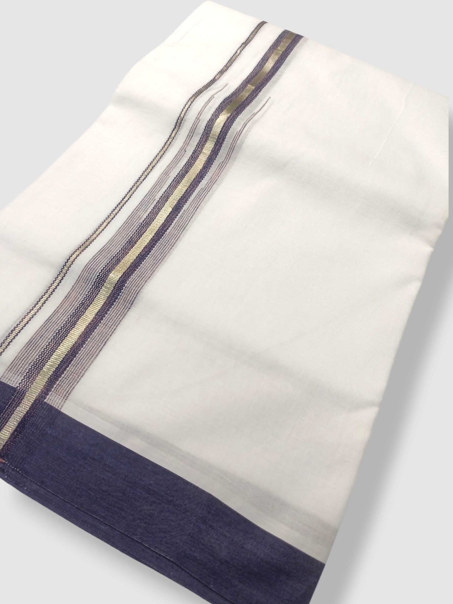Pure White Cotton Men's Double Dhoti