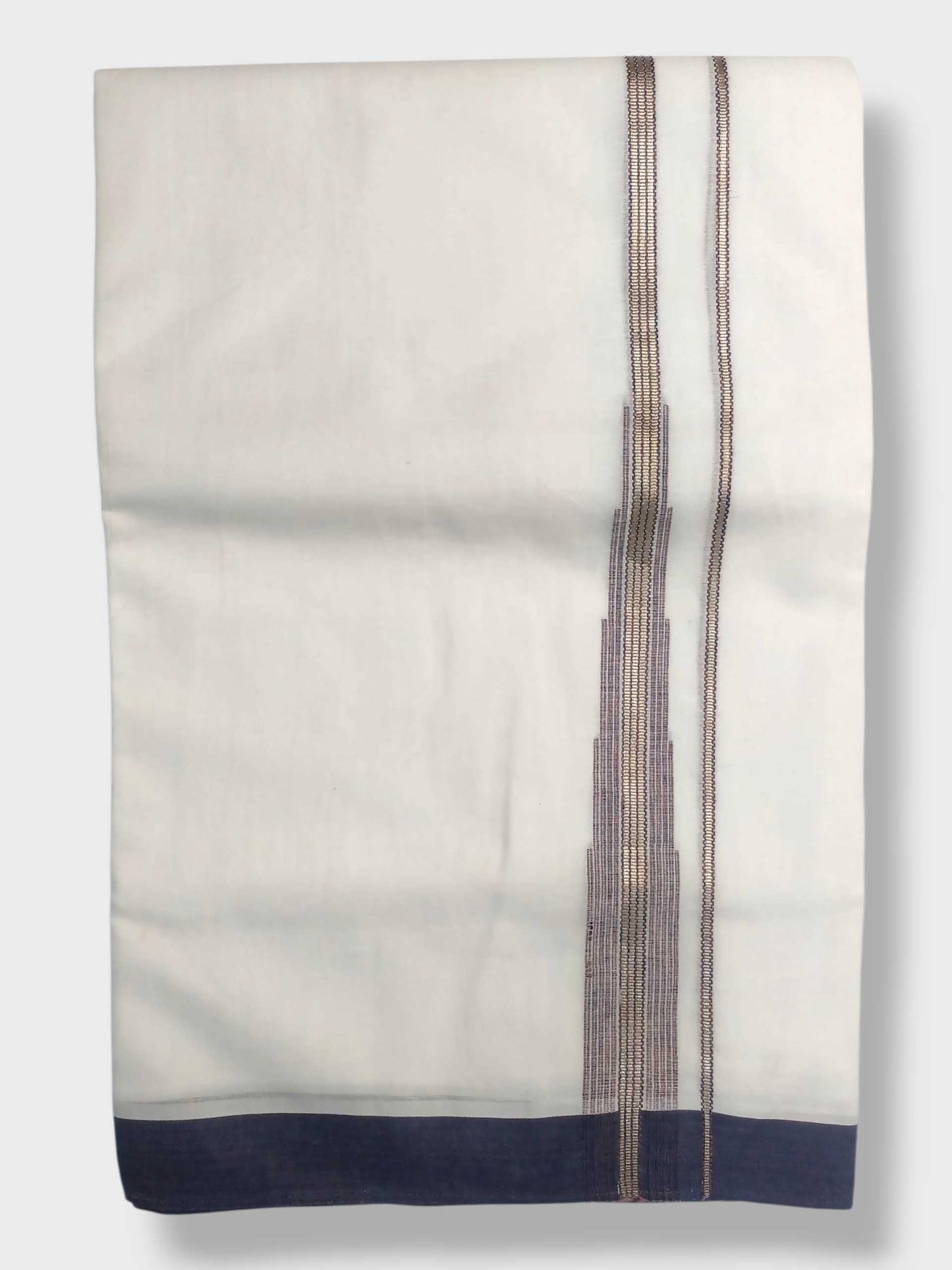 Pure White Cotton Men's Double Dhoti