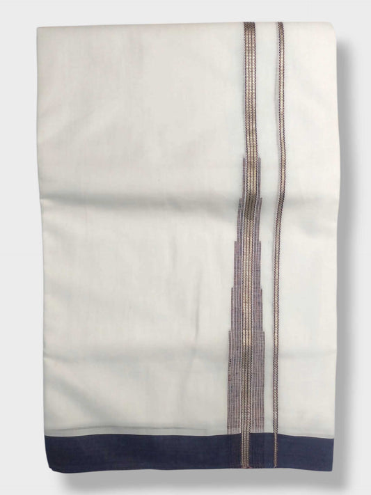 Pure White Cotton Men's Double Dhoti