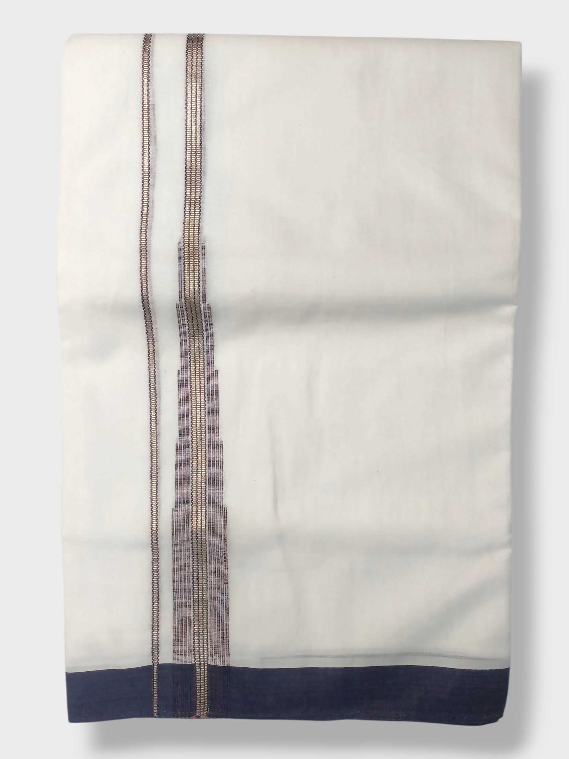 Pure White Cotton Men's Double Dhoti