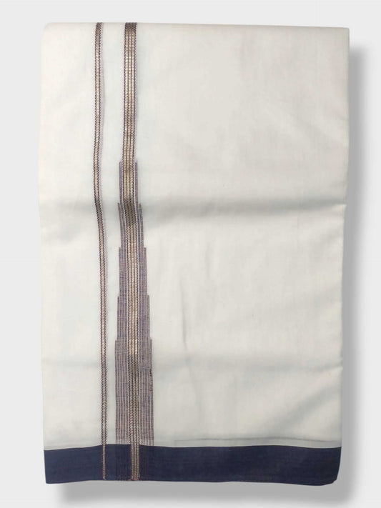 Pure White Cotton Men's Double Dhoti