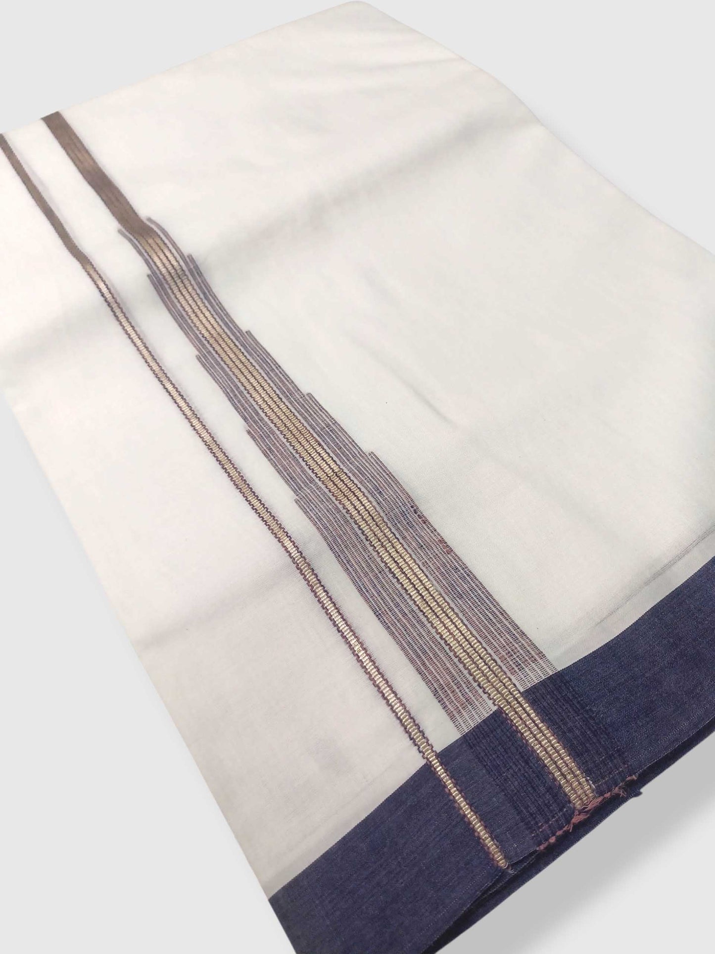 Pure White Cotton Men's Double Dhoti
