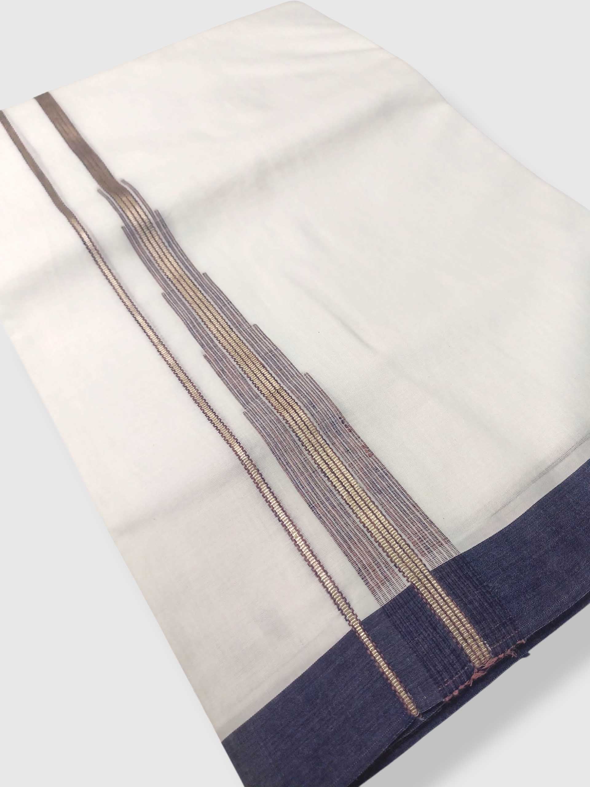 Pure White Cotton Men's Double Dhoti