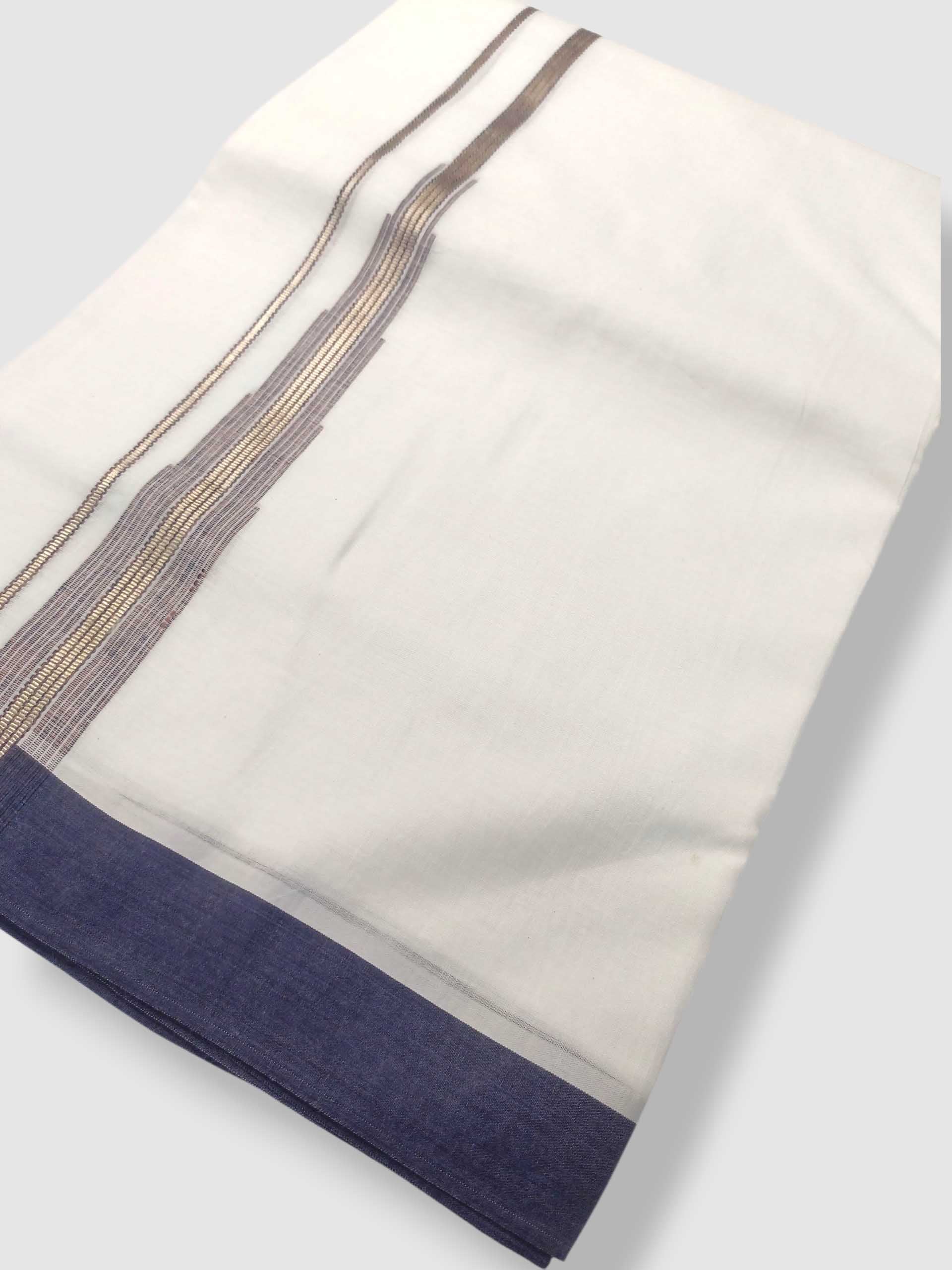 Pure White Cotton Men's Double Dhoti
