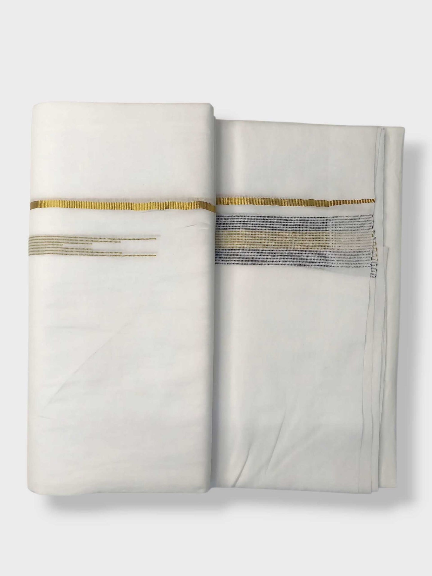 Pure White Cotton Men's Double Dhoti