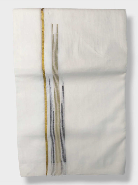 Pure White Cotton Men's Double Dhoti