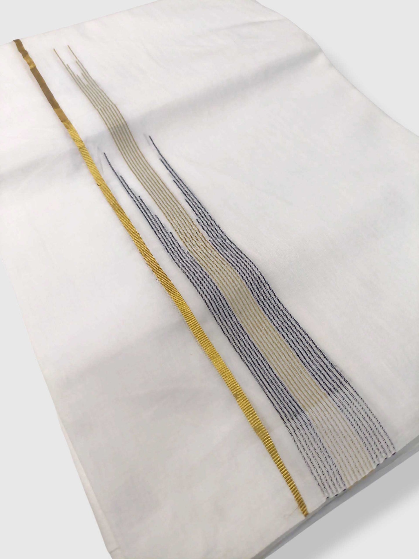 Pure White Cotton Men's Double Dhoti