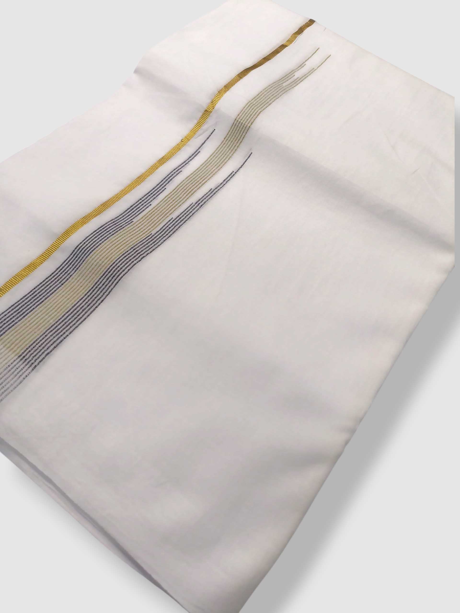Pure White Cotton Men's Double Dhoti
