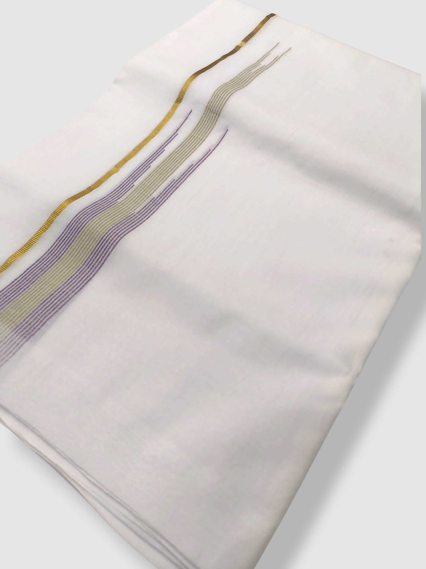 Pure White Cotton Men's Double Dhoti