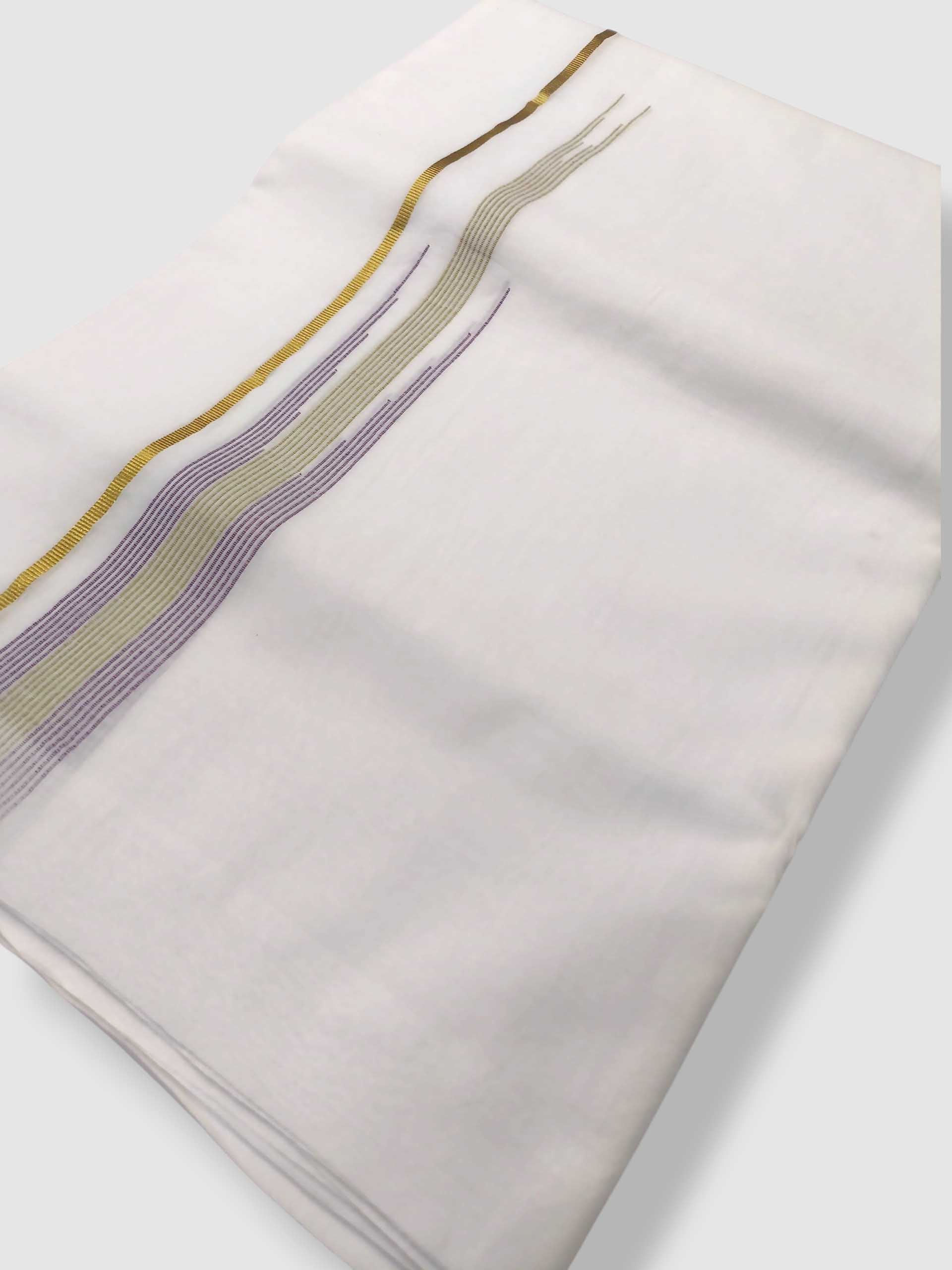 Pure White Cotton Men's Double Dhoti