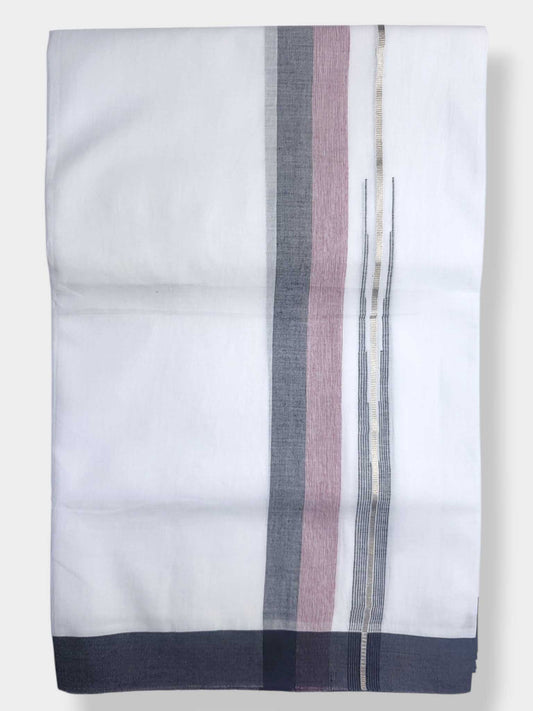 Pure White Cotton Men's Double Dhoti