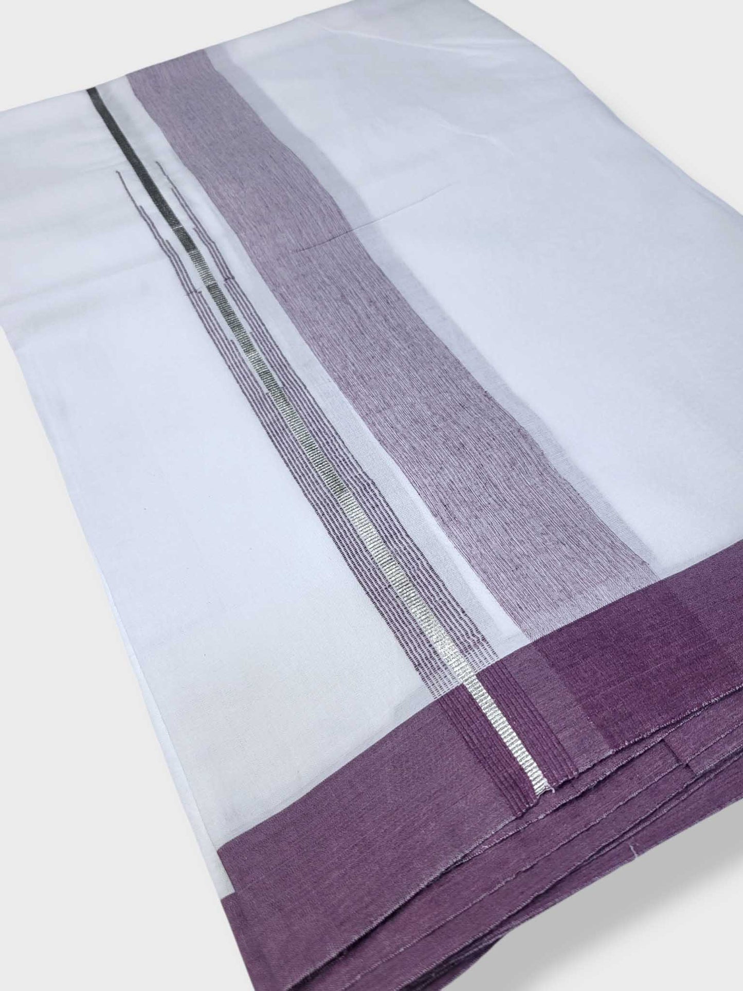 Pure White Cotton Men's Double Dhoti