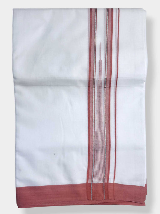 Pure White Cotton Men's Double Dhoti