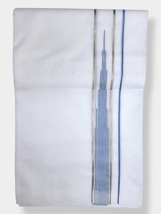 Pure White Cotton Men's Double Dhoti