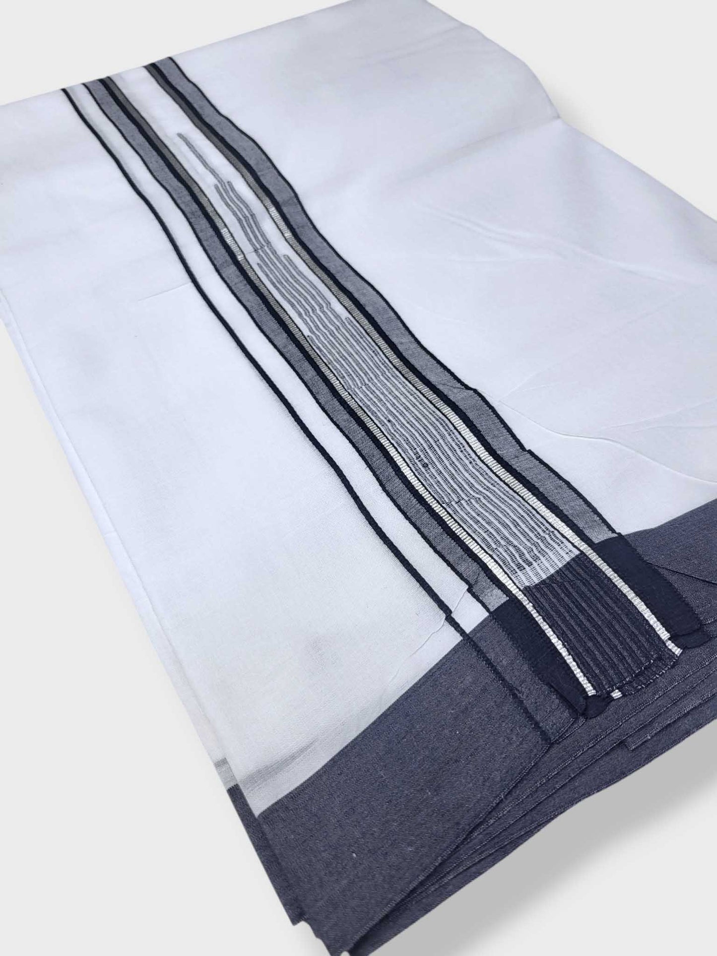Pure White Cotton Men's Double Dhoti