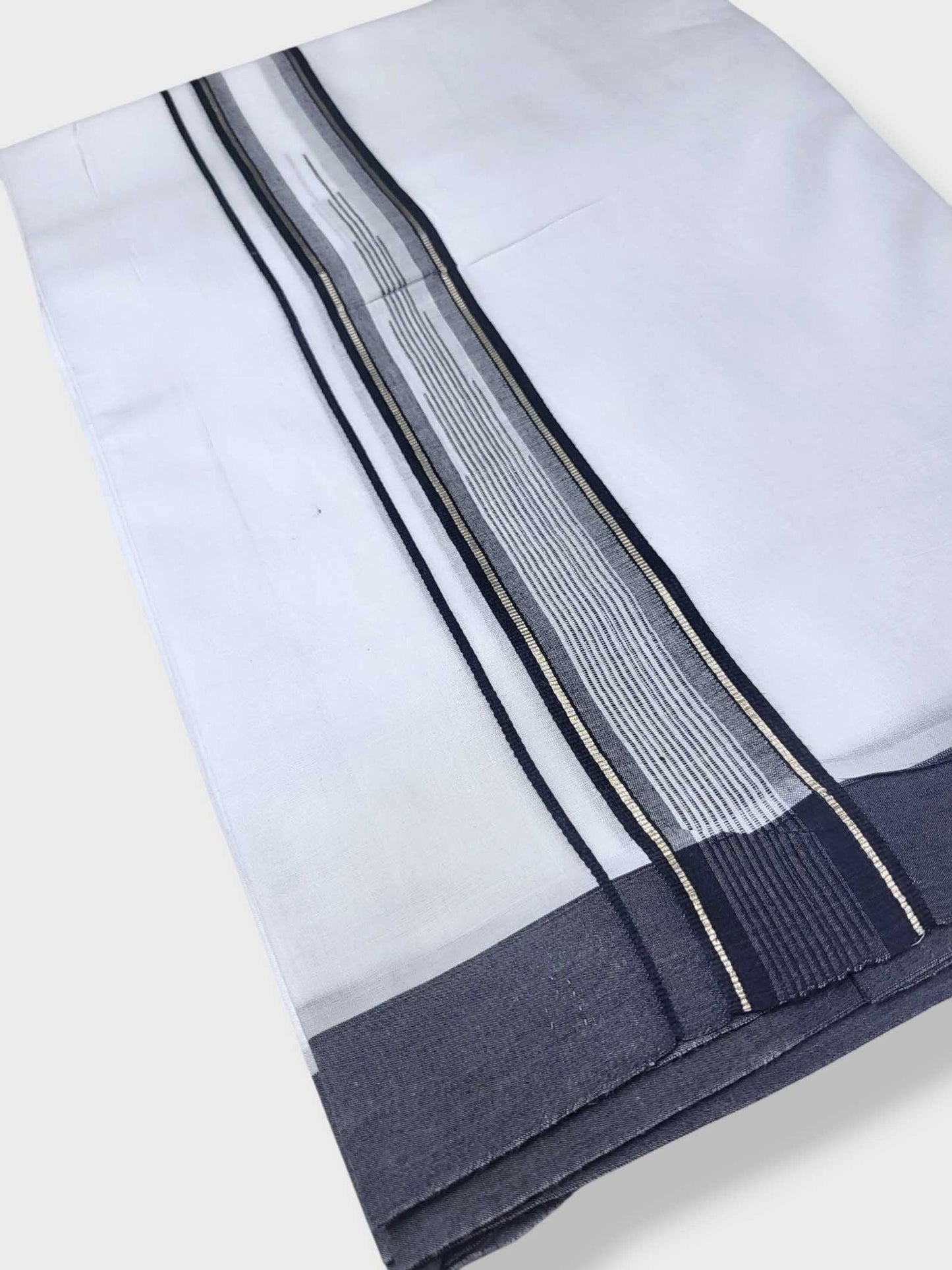 Pure White Cotton Men's Double Dhoti
