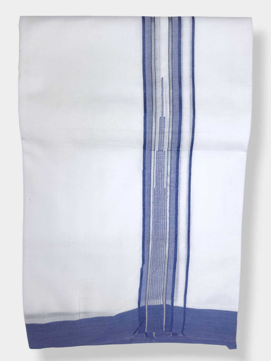 Pure White Cotton Men's Double Dhoti