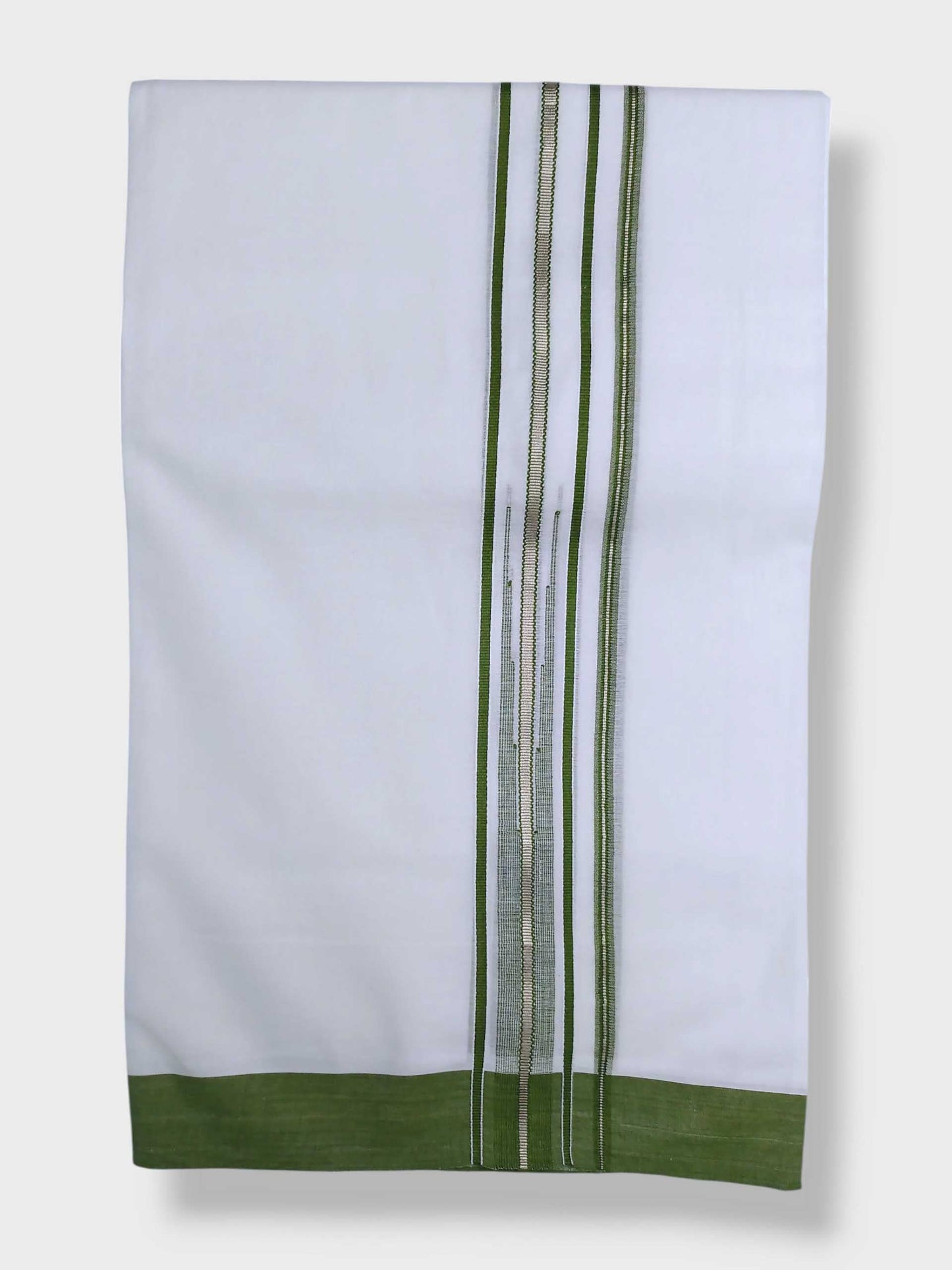 Pure White Cotton Men's Double Dhoti