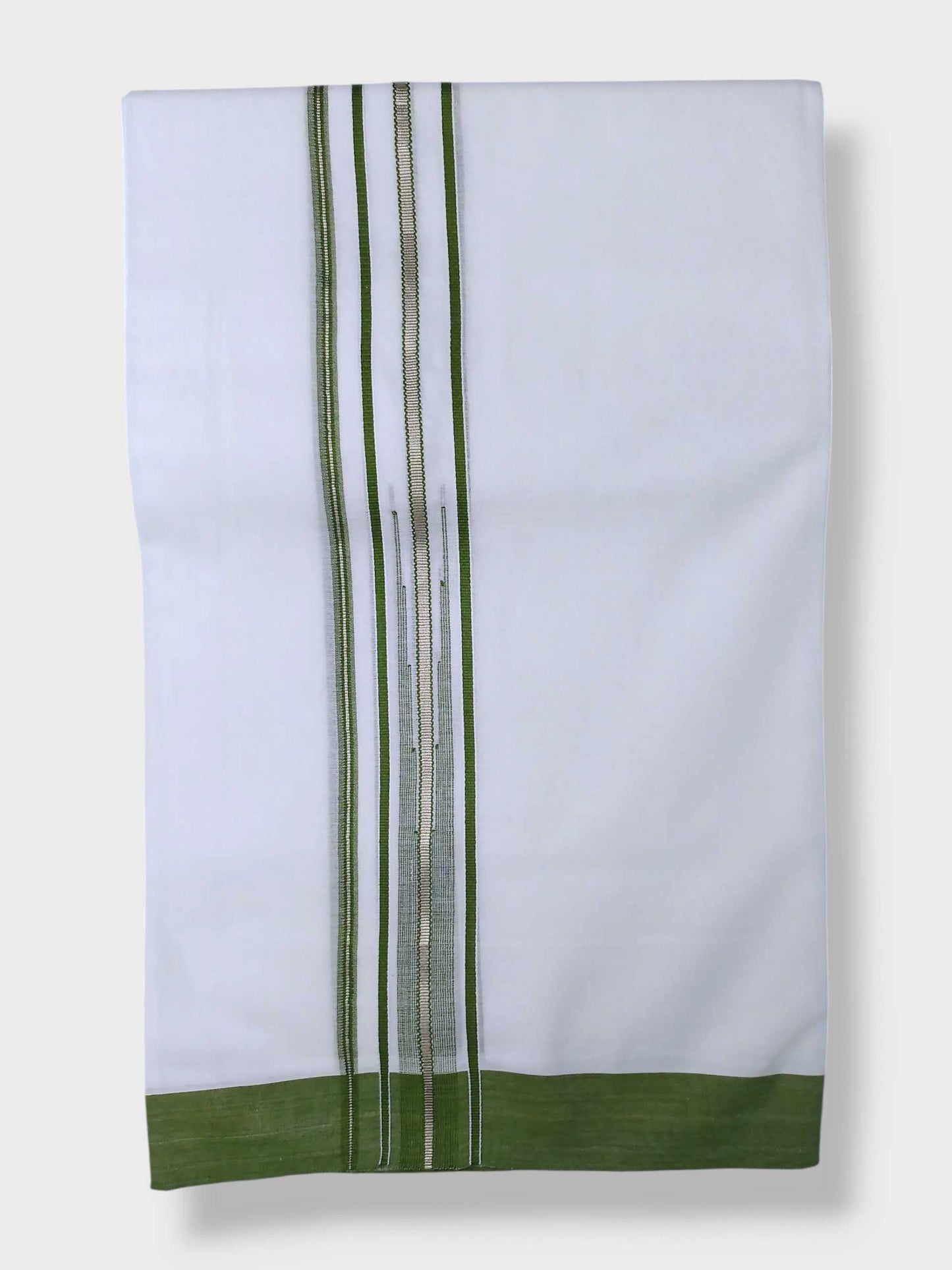 Pure White Cotton Men's Double Dhoti