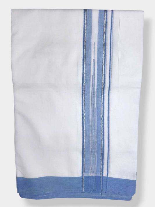 Pure White Cotton Men's Double Dhoti
