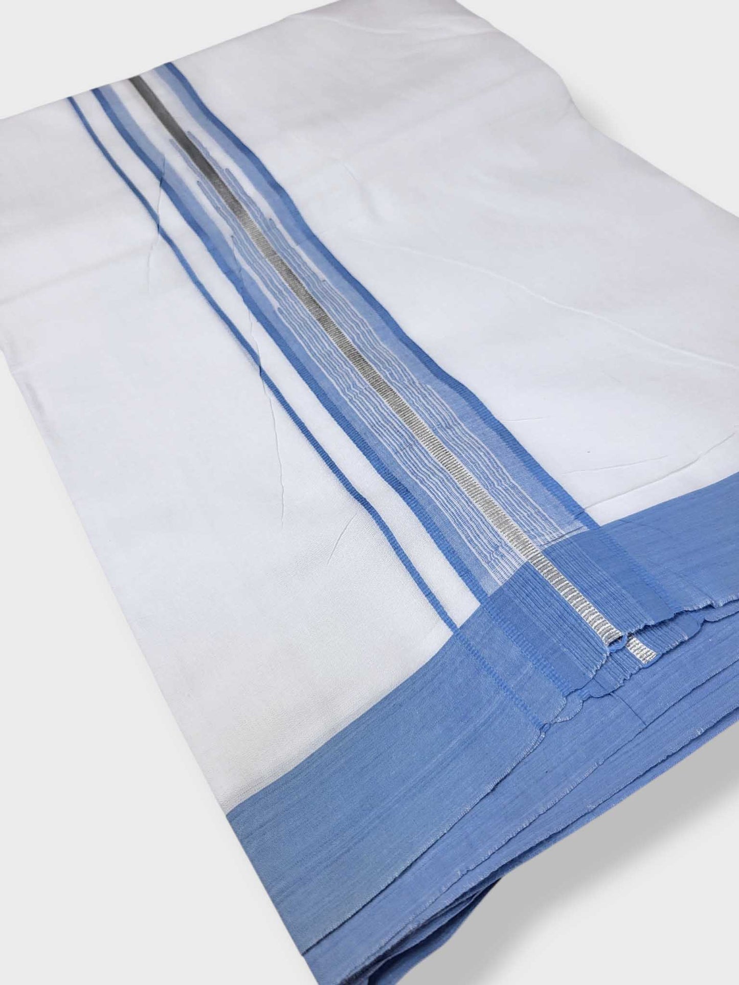 Pure White Cotton Men's Double Dhoti