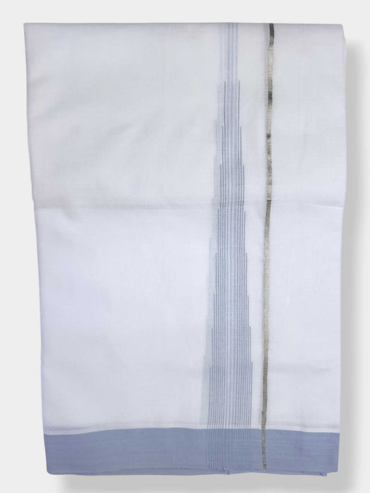 Pure White Cotton Men's Double Dhoti
