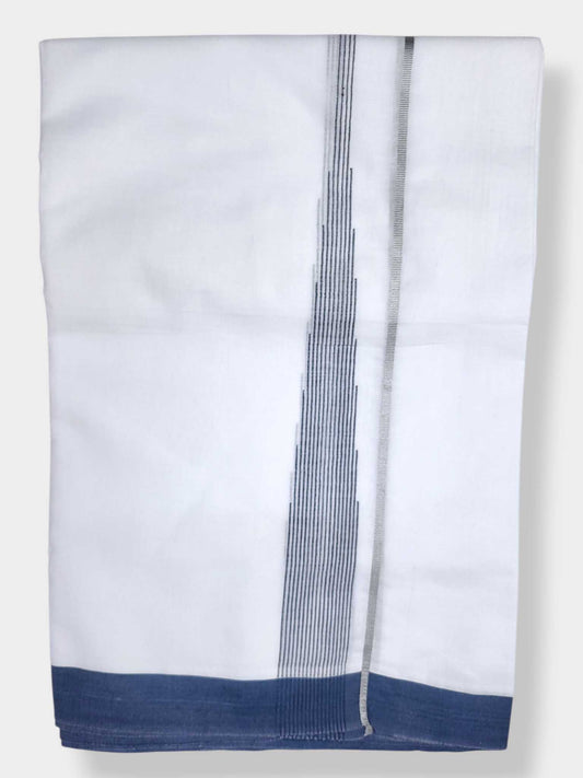 Pure White Cotton Men's Double Dhoti