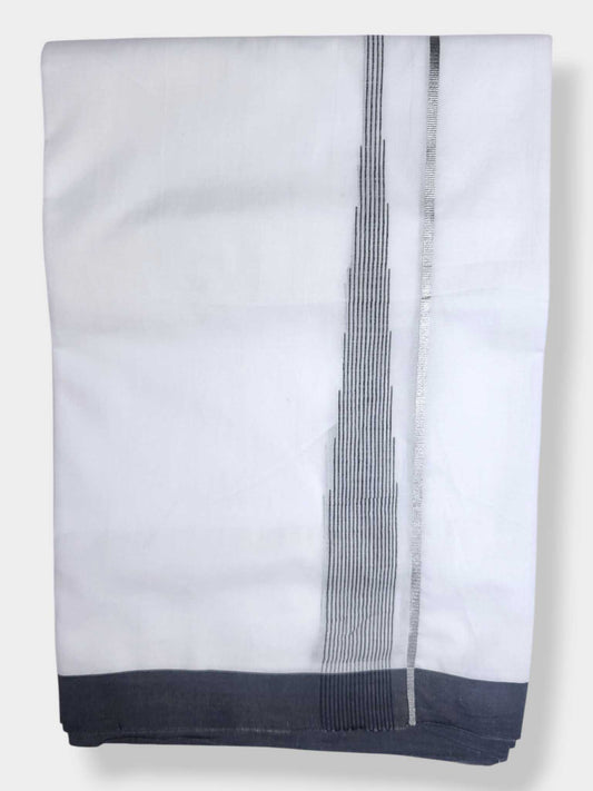 Pure White Cotton Men's Double Dhoti