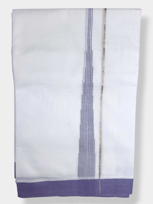 Pure White Cotton Men's Double Dhoti