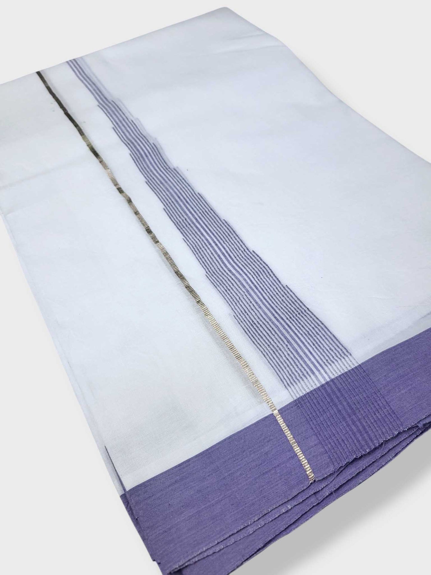 Pure White Cotton Men's Double Dhoti