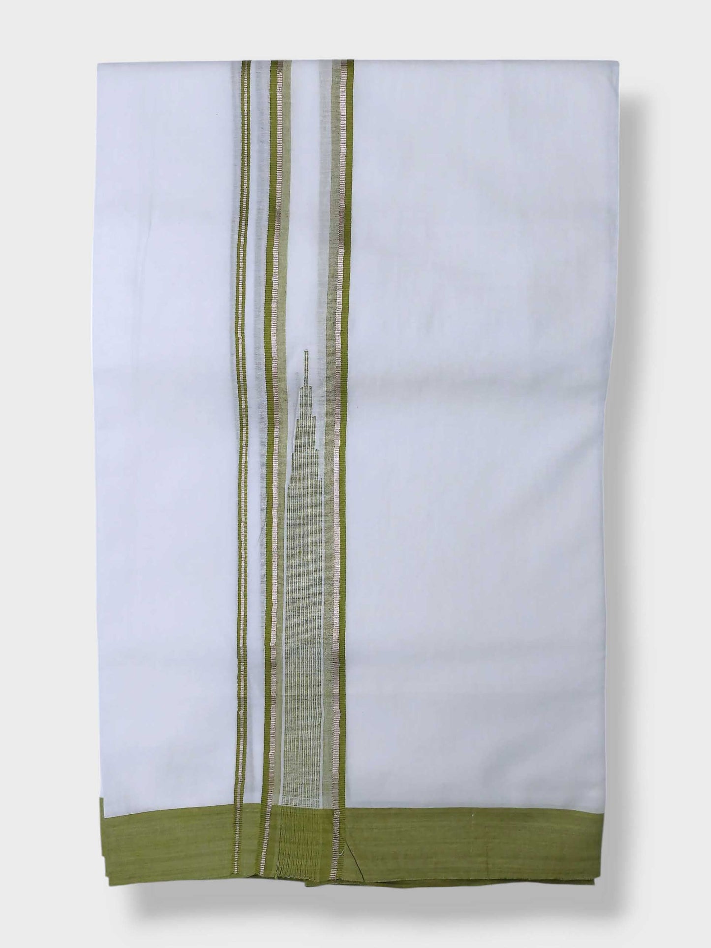 Pure White Cotton Men's Double Dhoti