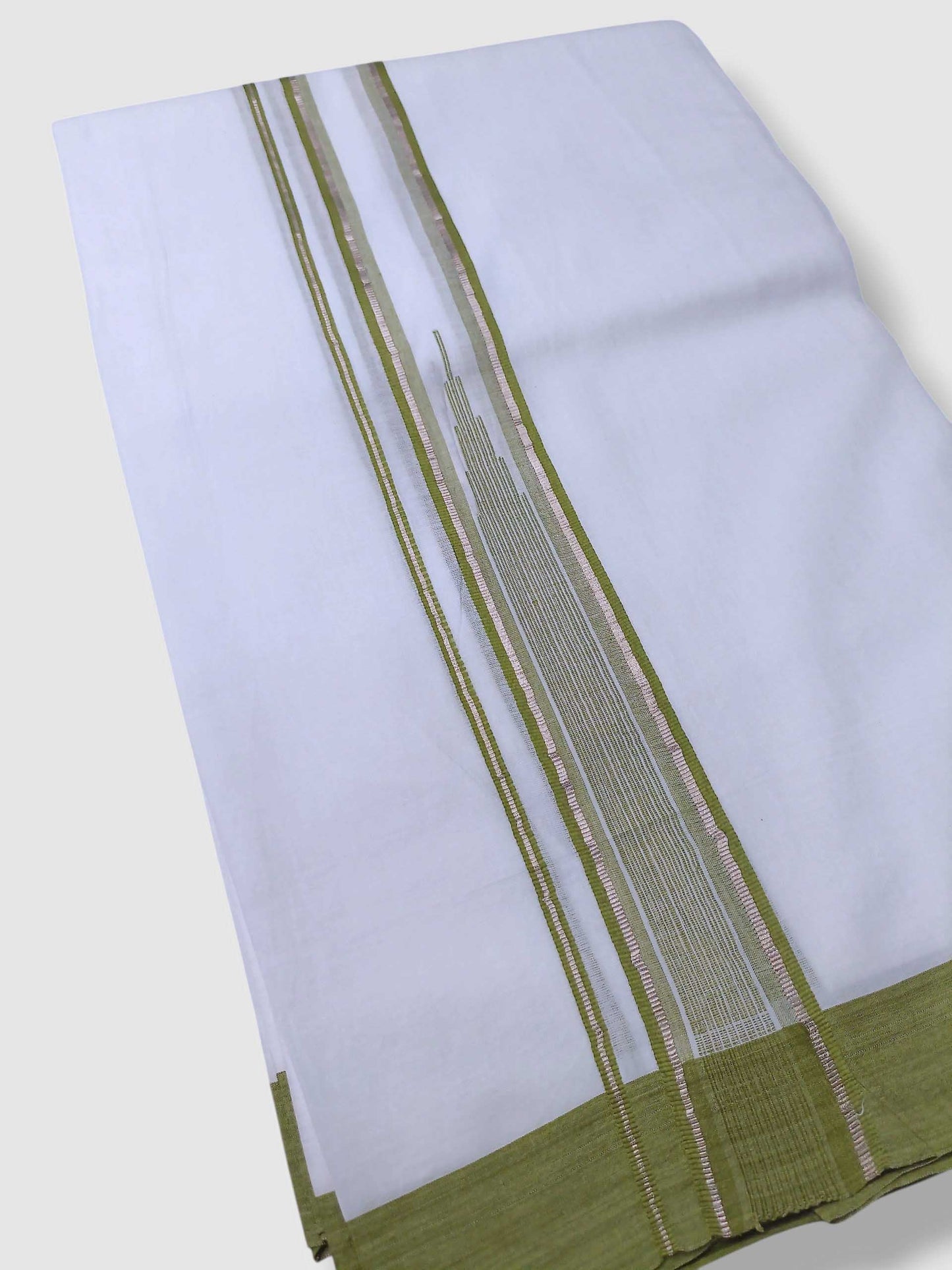 Pure White Cotton Men's Double Dhoti