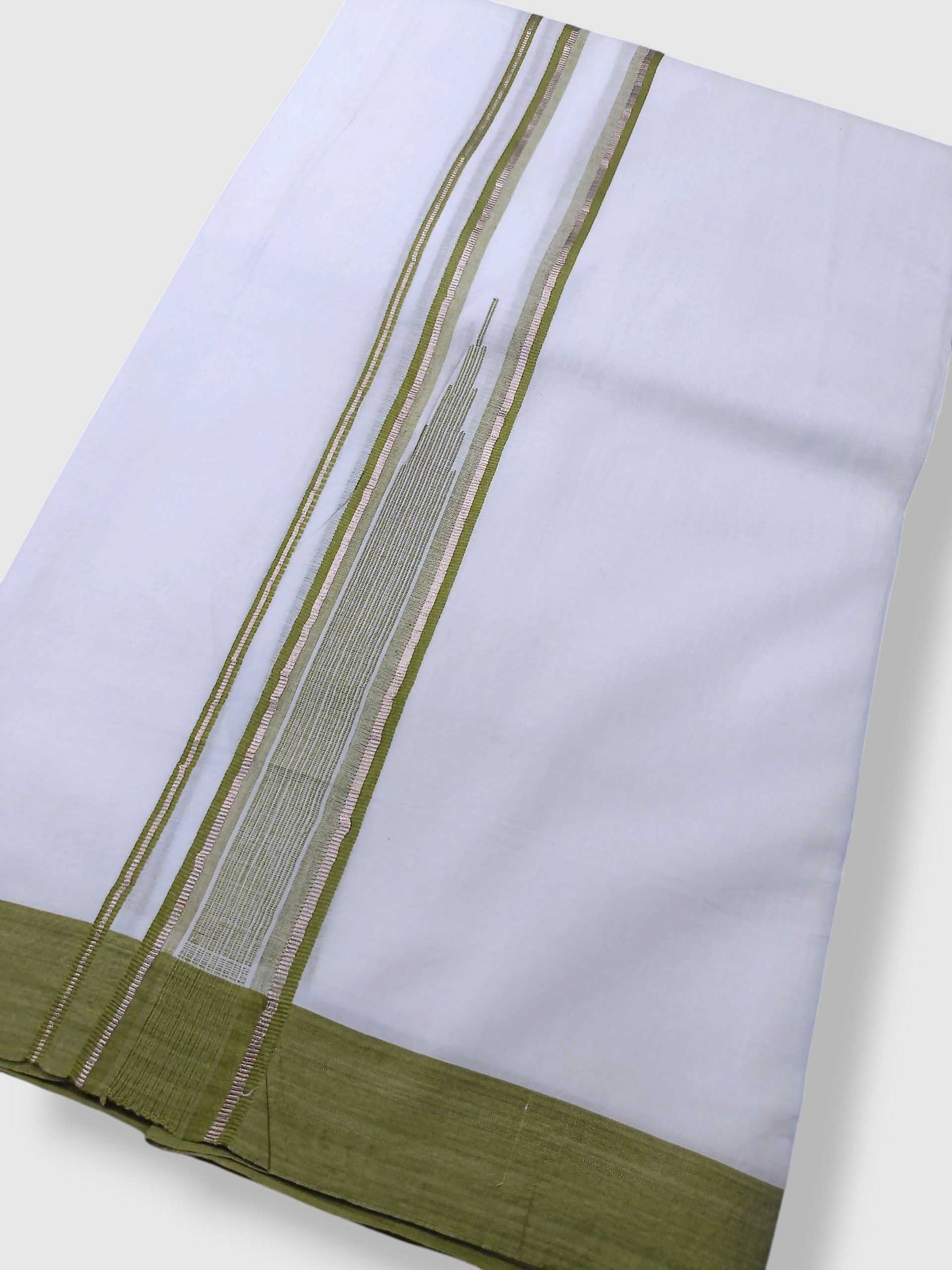 Pure White Cotton Men's Double Dhoti