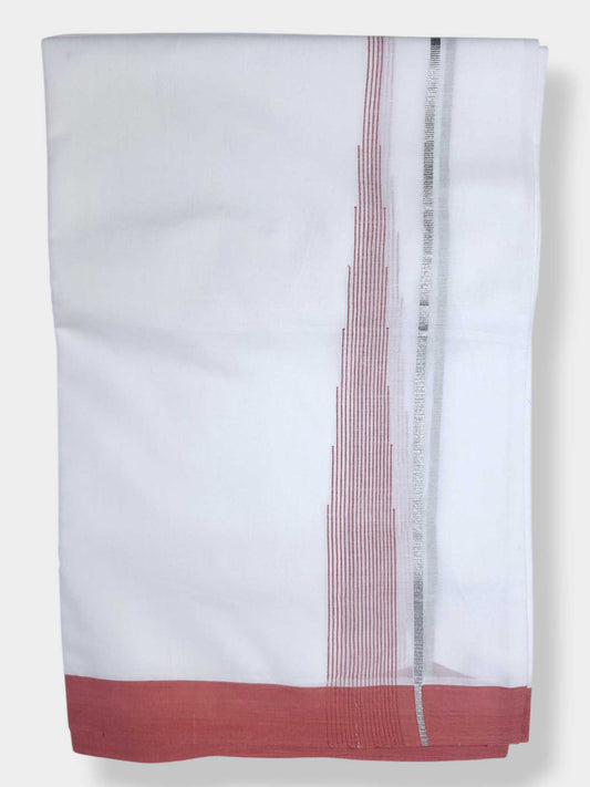 Pure White Cotton Men's Double Dhoti