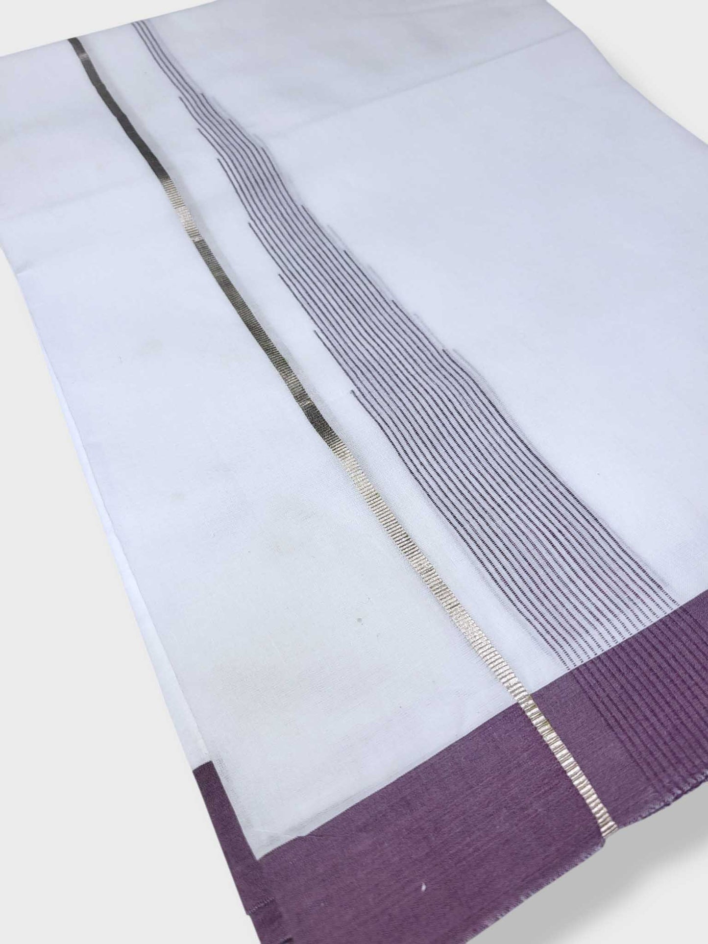 Pure White Cotton Men's Double Dhoti