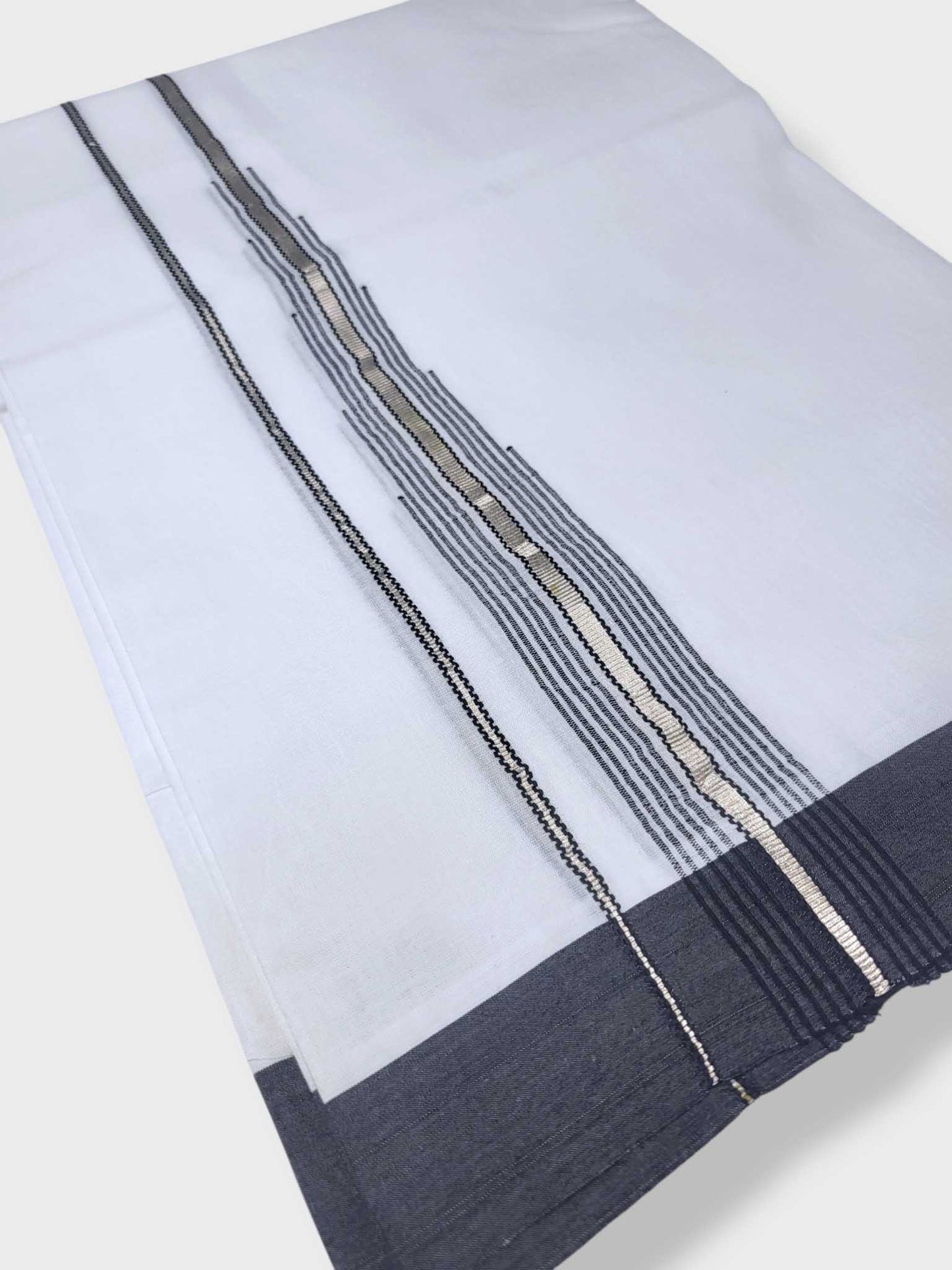 Pure White Cotton Men's Double Dhoti
