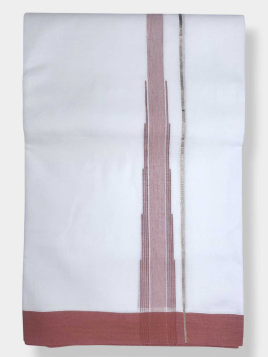 Pure White Cotton Men's Double Dhoti