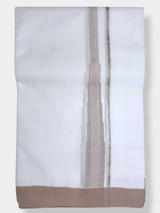 Pure White Cotton Men's Double Dhoti