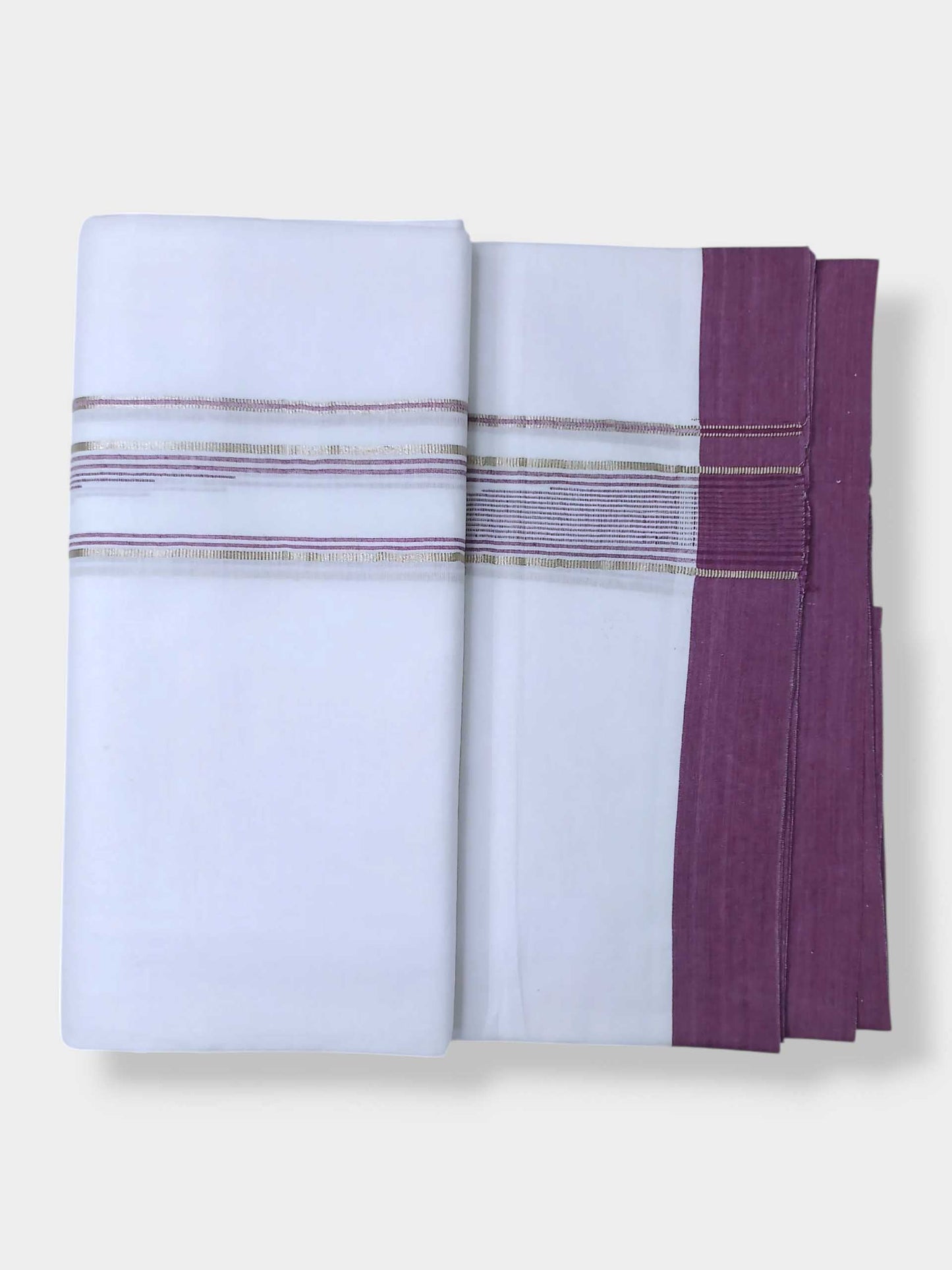 Pure White Cotton Men's Double Dhoti