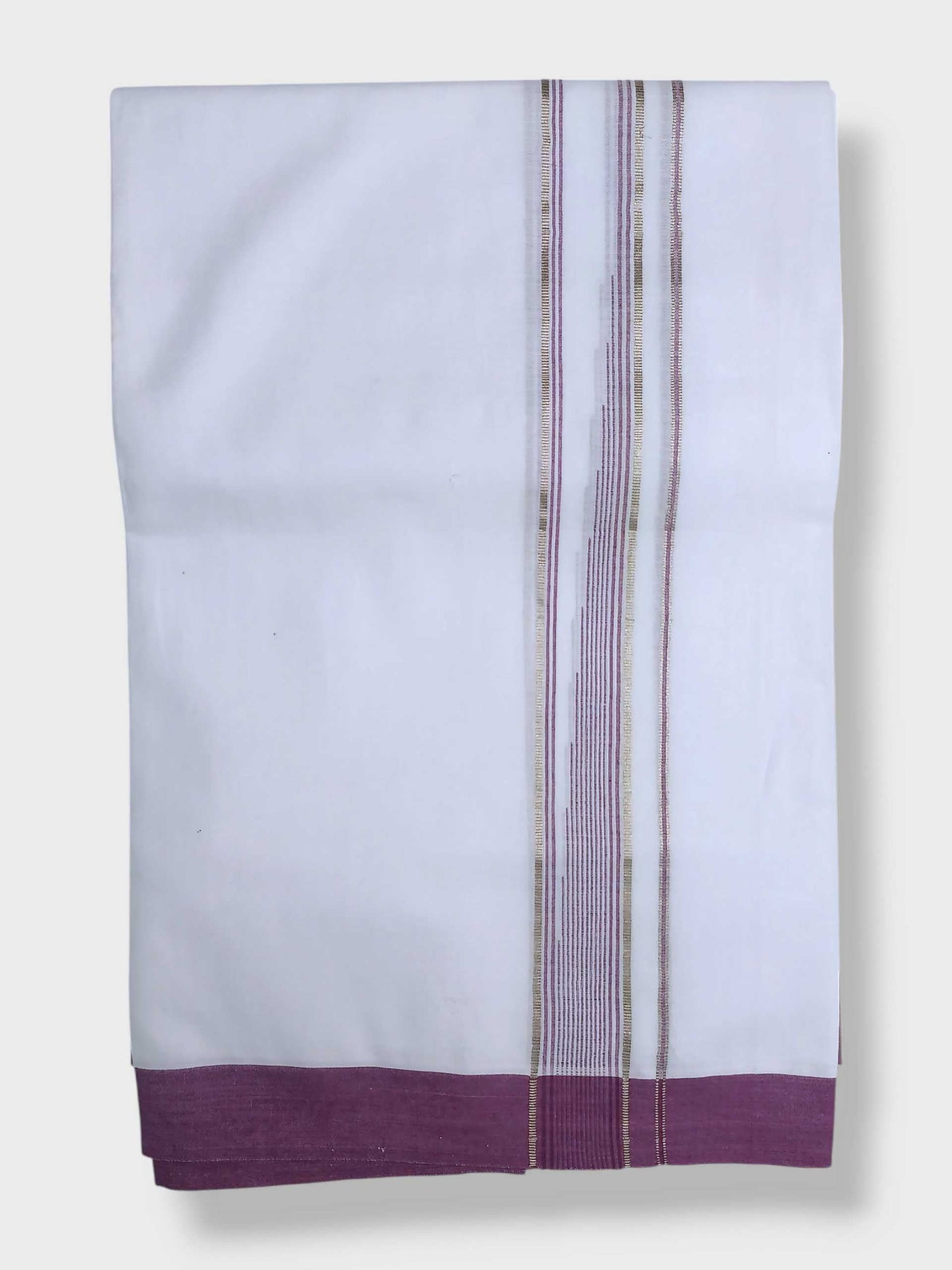 Pure White Cotton Men's Double Dhoti