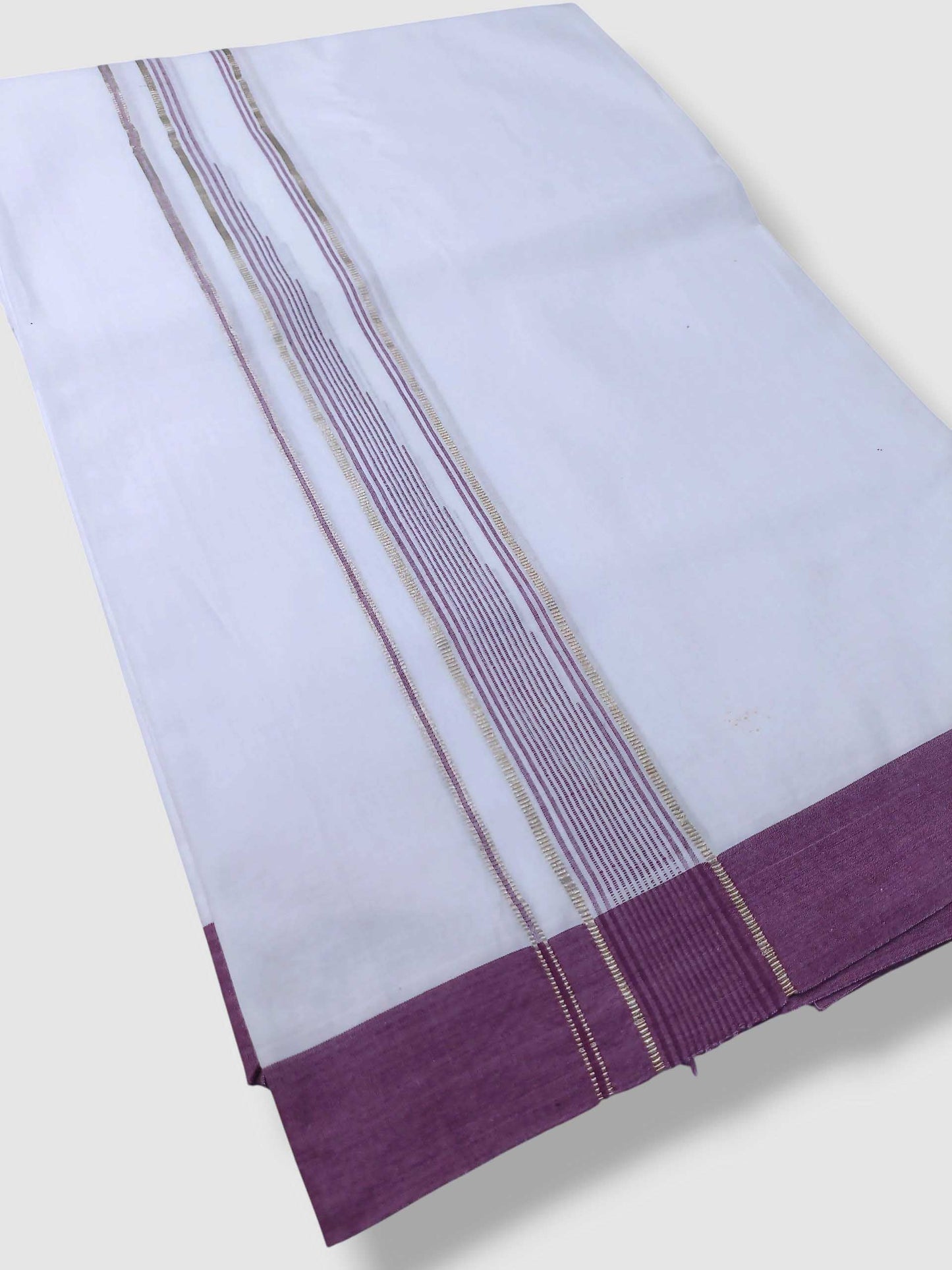 Pure White Cotton Men's Double Dhoti
