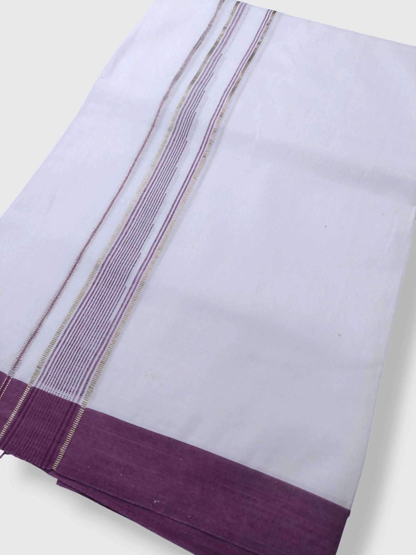Pure White Cotton Men's Double Dhoti