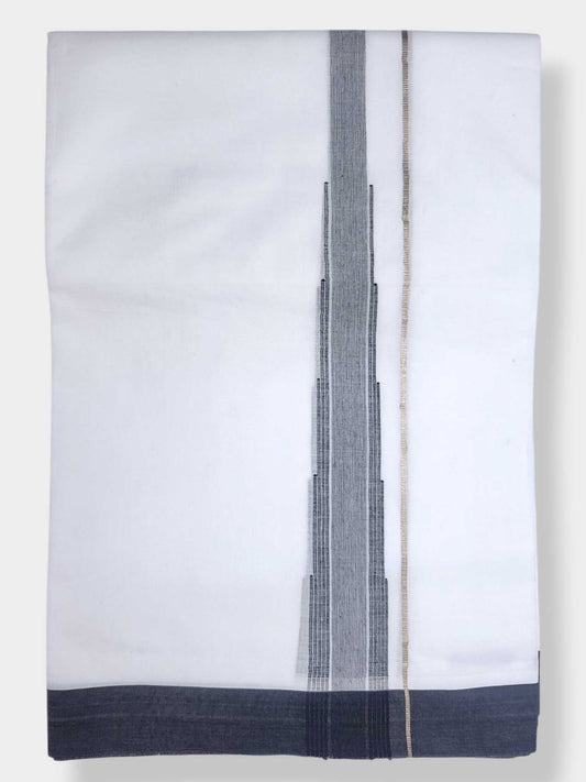 Pure White Cotton Men's Double Dhoti