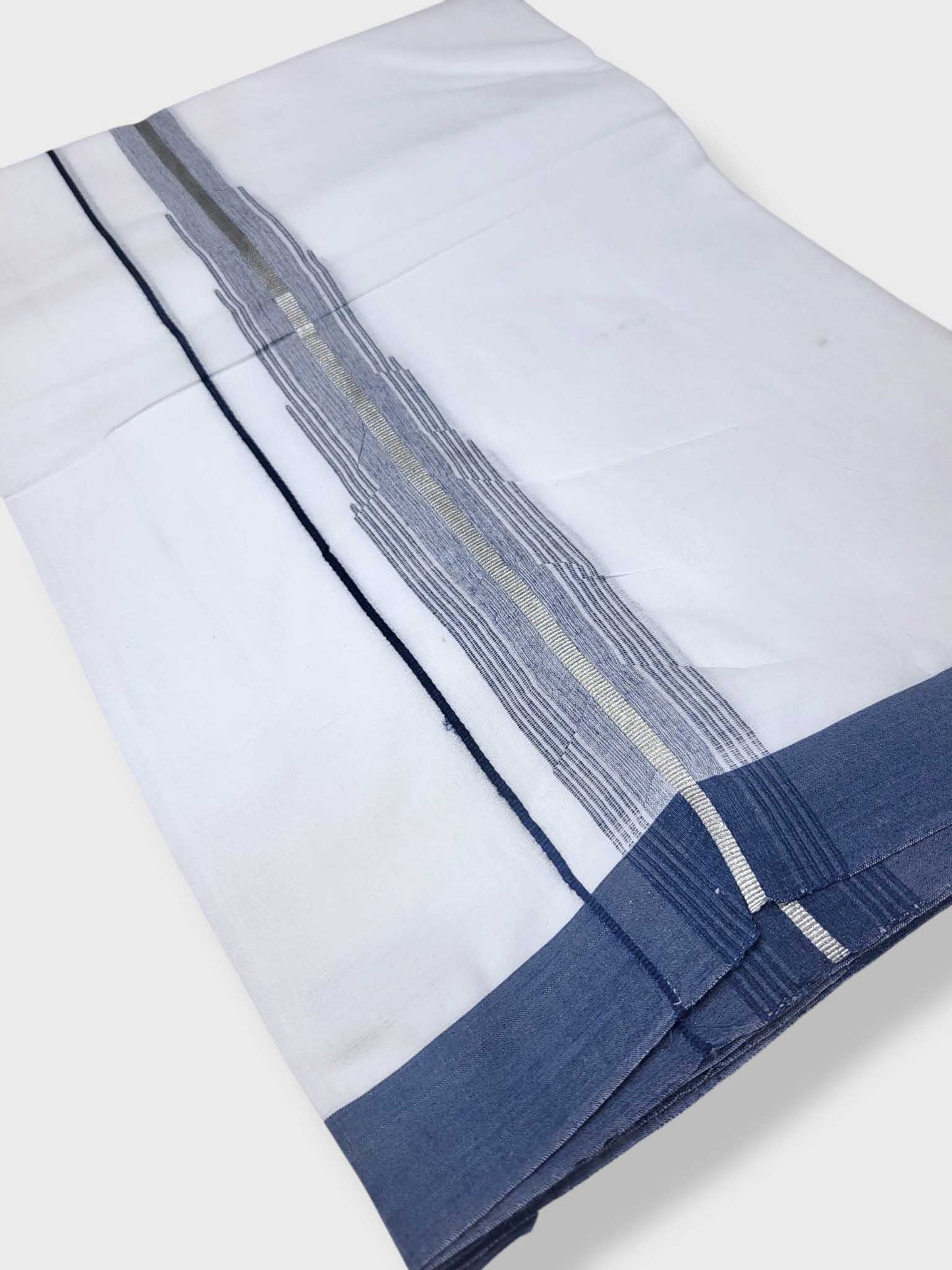 Pure White Cotton Men's Double Dhoti