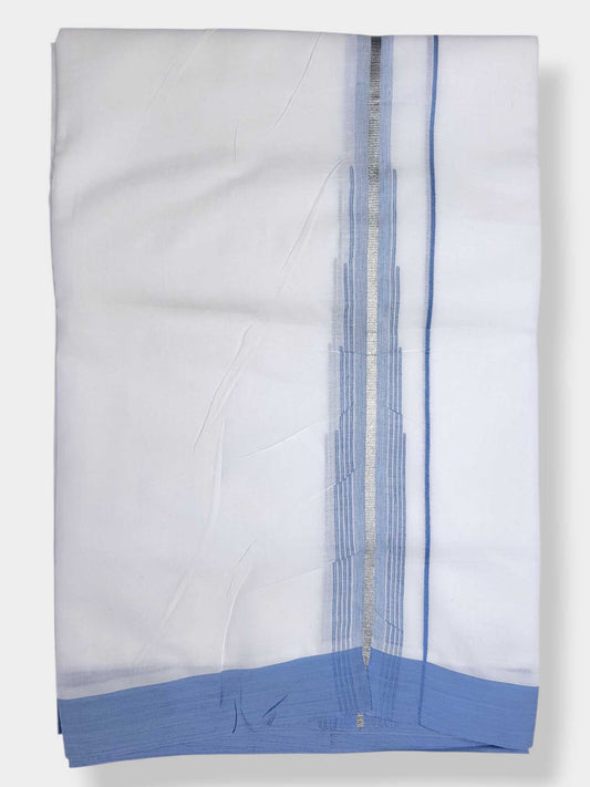Pure White Cotton Men's Double Dhoti