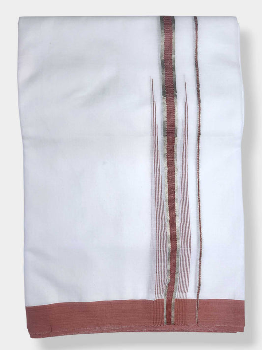 Pure White Cotton Men's Double Dhoti