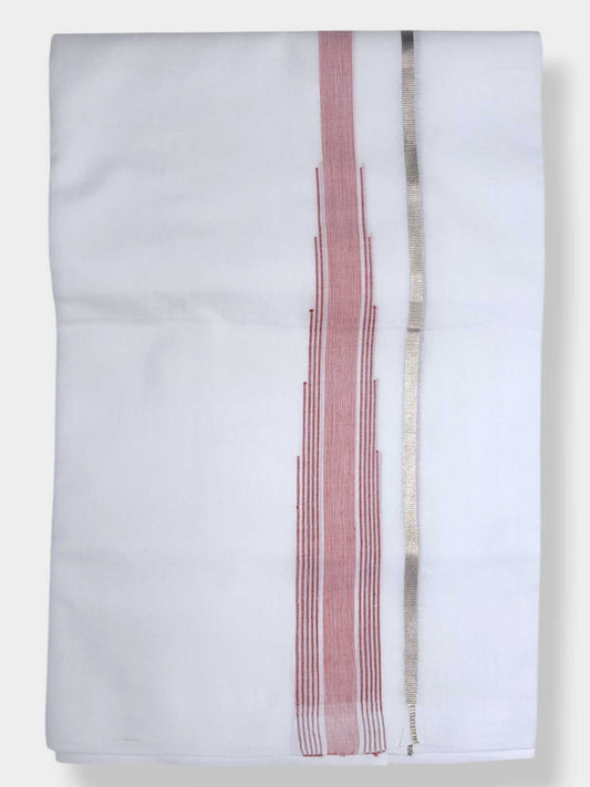 Pure White Cotton Men's Double Dhoti