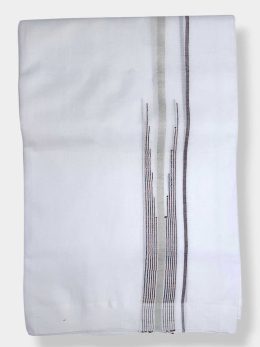 Pure White Cotton Men's Double Dhoti