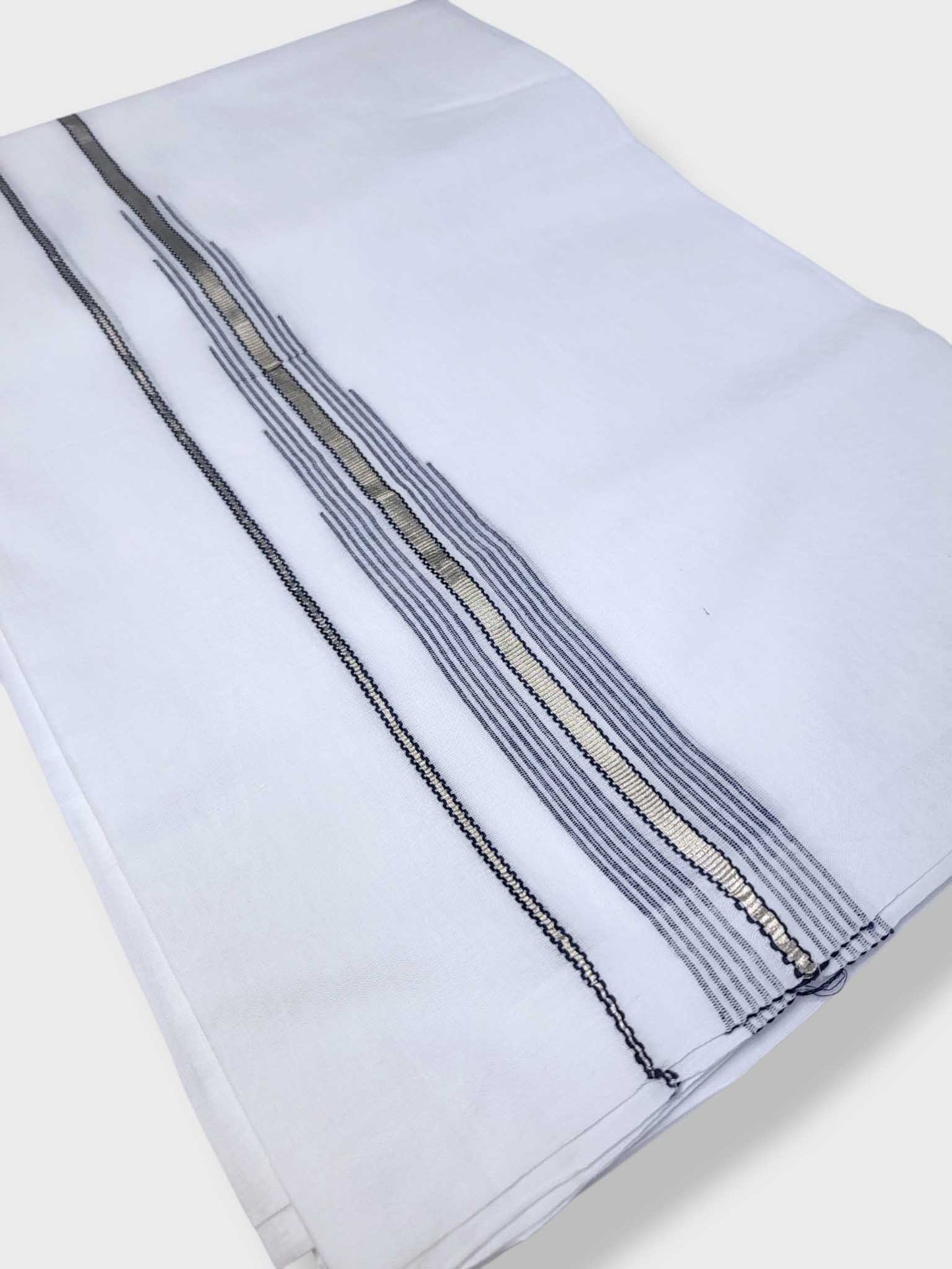Pure White Cotton Men's Double Dhoti